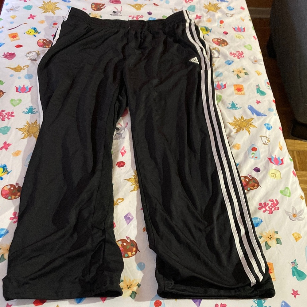 Vintage Adidas black and White track pants